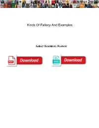 Kinds of Fallacy and Examples
