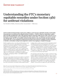 Understanding the FTC's Monetary Equitable Remedies Under Section