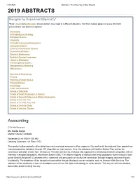 2019 Abstracts