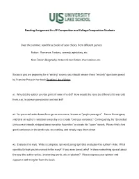 AP Composition and College Composition Students