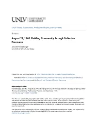 August 28, 1963: Building Community Through Collective Discourse