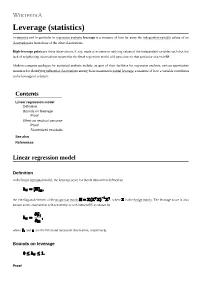 Leverage (Statistics)