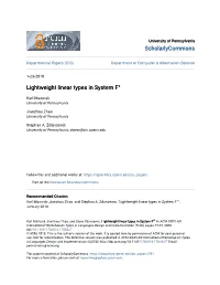 Lightweight Linear Types in System F°