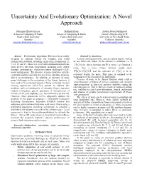 Uncertainty and Evolutionary Optimization: a Novel Approach