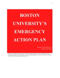 Boston University's Emergency Action Plan