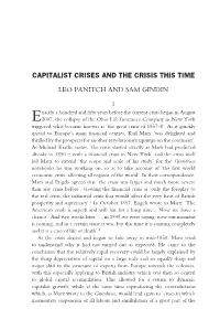 Capitalist Crises and the Crisis This Time