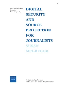 Digital Source Protection for Journalists