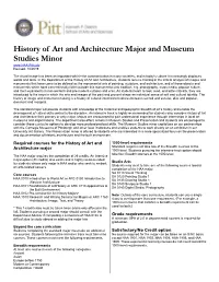 History of Art and Architecture Major and Museum Studies Minor Revised: 10/2019