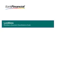Lockbox Remittance Specifications Guide