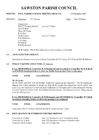Minutes of a Meeting of the Parish