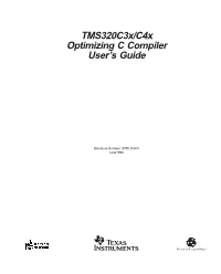 Optimizing C Compiler User's Guide