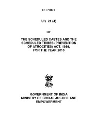(Prevention of Atrocities) Act, 1989, for the Year 2010