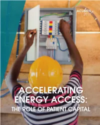 Accelerating Energy Access