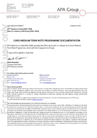 APT Pipelines Limited (ASX: AQH) (Also for Release to APA Group (ASX: APA))