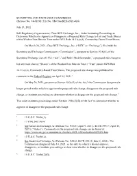 Order Instituting Proceedings to Determine Whether to Approve Or