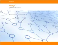 Reaxys® QUICK START GUIDE WELCOME to YOUR QUICK START GUIDE for REAXYS