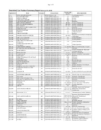 Restricted Use Product Summary Report