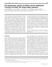 Soya Phytoestrogens, Genistein and Daidzein, Decrease Apolipoprotein B Secretion from Hepg2 Cells Through Multiple Mechanisms