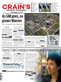 As GM Goes,So Grows Warren Tech Center Expansion Spurs Development
