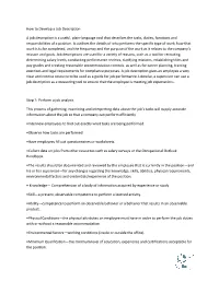 How to Develop a Job Description