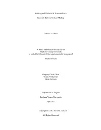 Indexing and Dialectical Transcendence: Kenneth Burke's