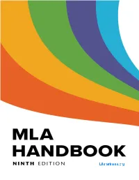 MLA Handbook Ninth Edition