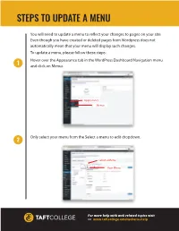Steps to Update a Menu