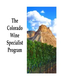 The Colorado Wine Specialist Program