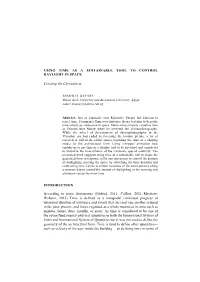 Using Time As a Sustainable Tool to Control Daylight in Space