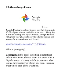 About Google Photos What Is Geotagging?