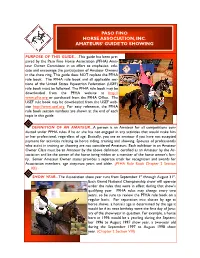 Amateurs' Guide to Showing Full Page