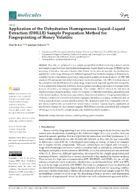 Application of the Dehydration Homogeneous Liquid–Liquid Extraction (DHLLE) Sample Preparation Method for Fingerprinting of Honey Volatiles