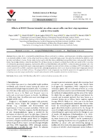 Effects of B2O3 (Boron Trioxide) on Colon Cancer Cells: Our First-Step Experience and in Vitro Results
