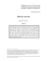 Efficient Anarchy