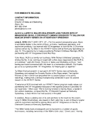 For Immediate Release: Contact Information