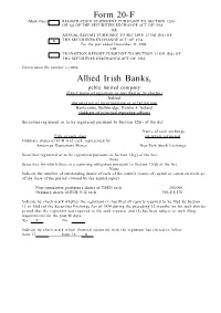 Form 20-F Allied Irish Banks