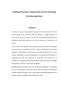 Groove: Shared Time and Its Meanings
