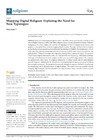Mapping Digital Religion: Exploring the Need for New Typologies