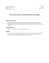 The Base16, Base32, and Base64 Data Encodings