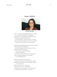 Tolle Lege Magda CÂRNECI