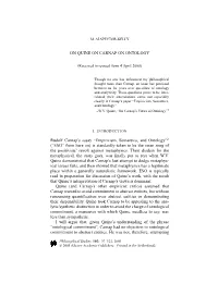 Empiricism, Semantics, and Ontology.” –W.V