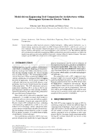Model-Driven Engineering Tool Comparison for Architectures Within Heterogenic Systems for Electric Vehicle