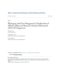 Phylogeny and New Intrageneric Classification of Allium (Alliaceae) Based on Nuclear Ribosomal DNA ITS Sequences Nikolai Friesen Universität Osnabrück
