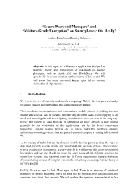 “Secure Password Managers” and “Military-Grade Encryption” on Smartphones: Oh, Really?