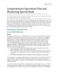 Comprehensive Operations Plan and Monitoring Special Study Prepared by the Department of Water Resources and the U.S