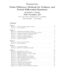 Exercises from Finite Difference Methods for Ordinary and Partial