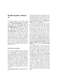 History of Health Statistics