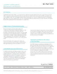 LIQUIDNET EUROPE LIMITED Remuneration Code Disclosure