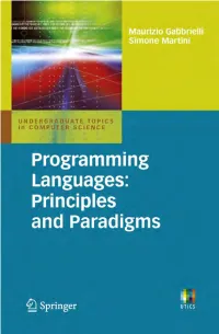 Programming Languages: Principles and Paradigms Prof