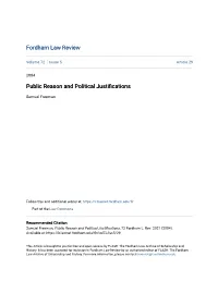 Public Reason and Political Justifications